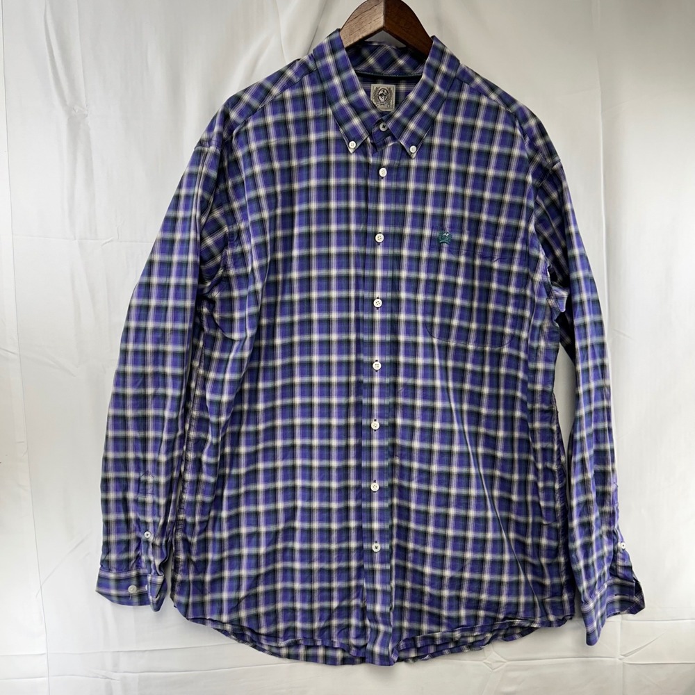 Cinch Button Down Shirt Mens Large Purple Plaid Long Sleeve MTW1104865